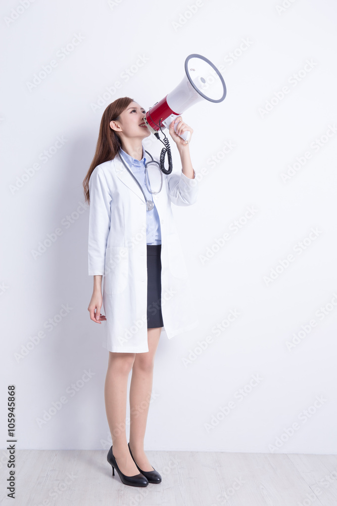 doctor woman with speaker