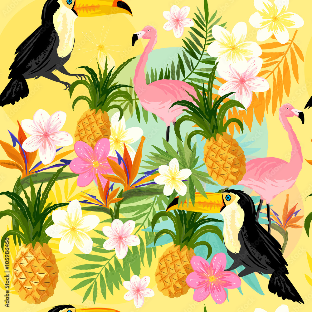 Vintage Seamless tropical Pattern