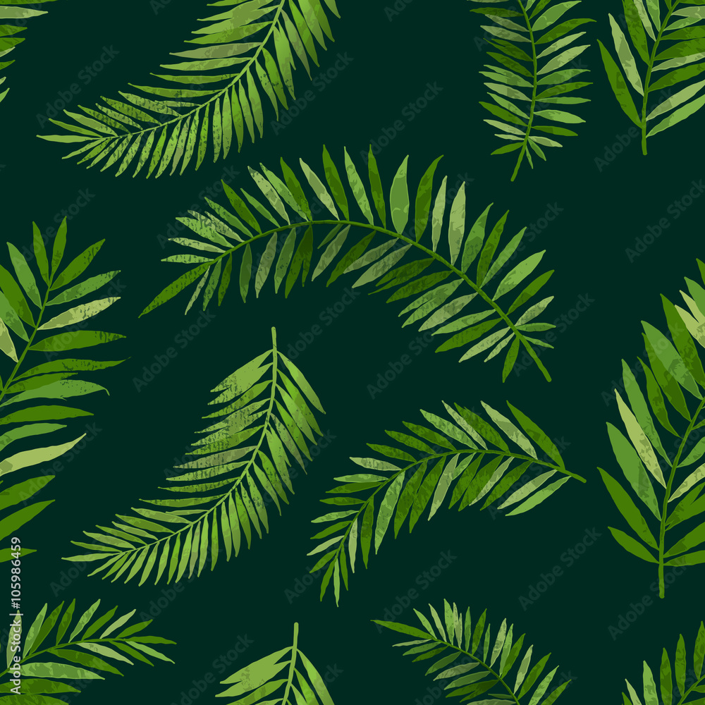 Vintage Seamless Palm Leaf Pattern