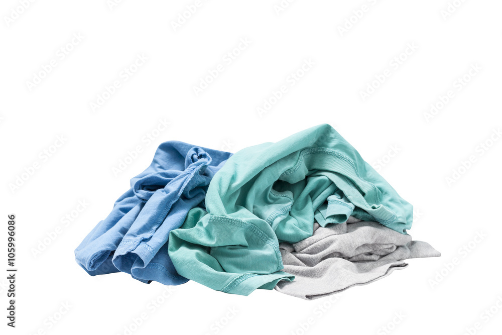 pile of dirty laundry Isolated on white.