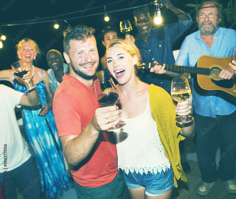 Diverse People Friends Hanging Out Drinking Concept