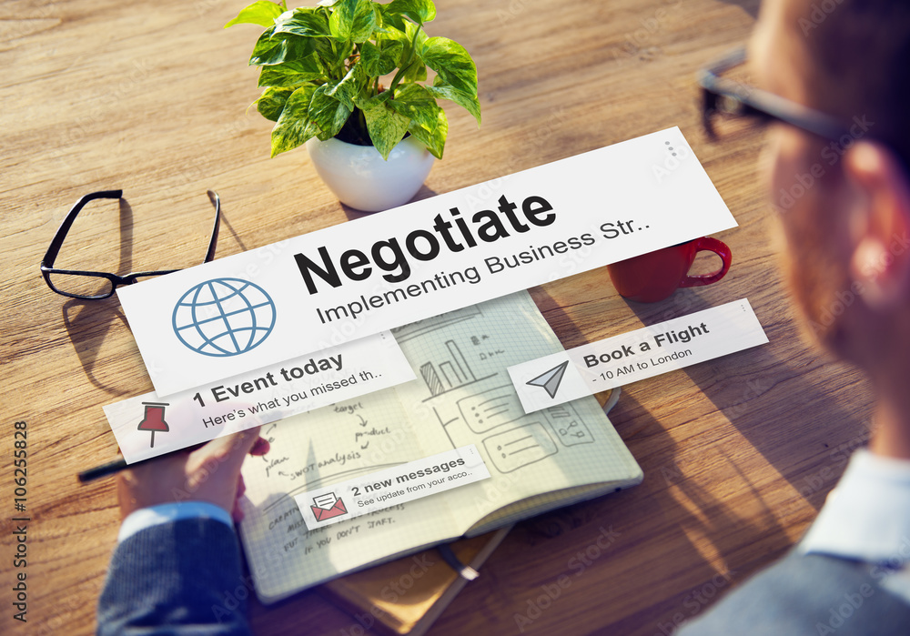 Negotiate Agreement Compromise Reconcile Concept