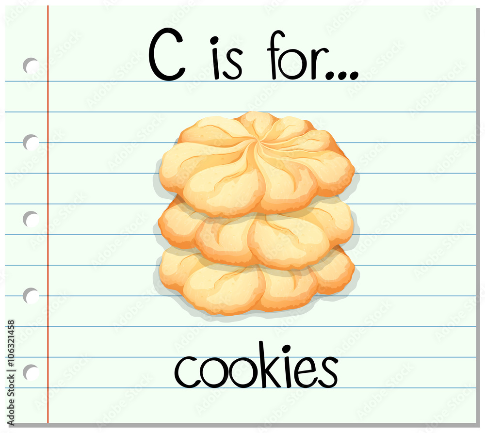 Flashcard字母表C用于cookie