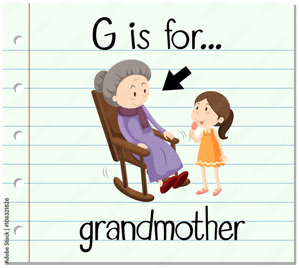 Flashcard letter G grandmother