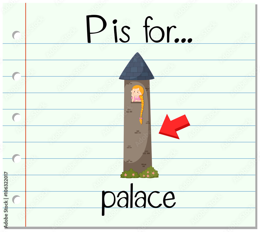 Flashcard letter P is for palace