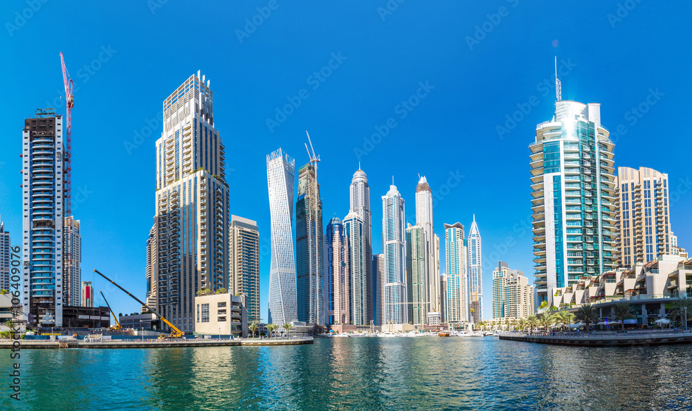 Panorama of Dubai marina