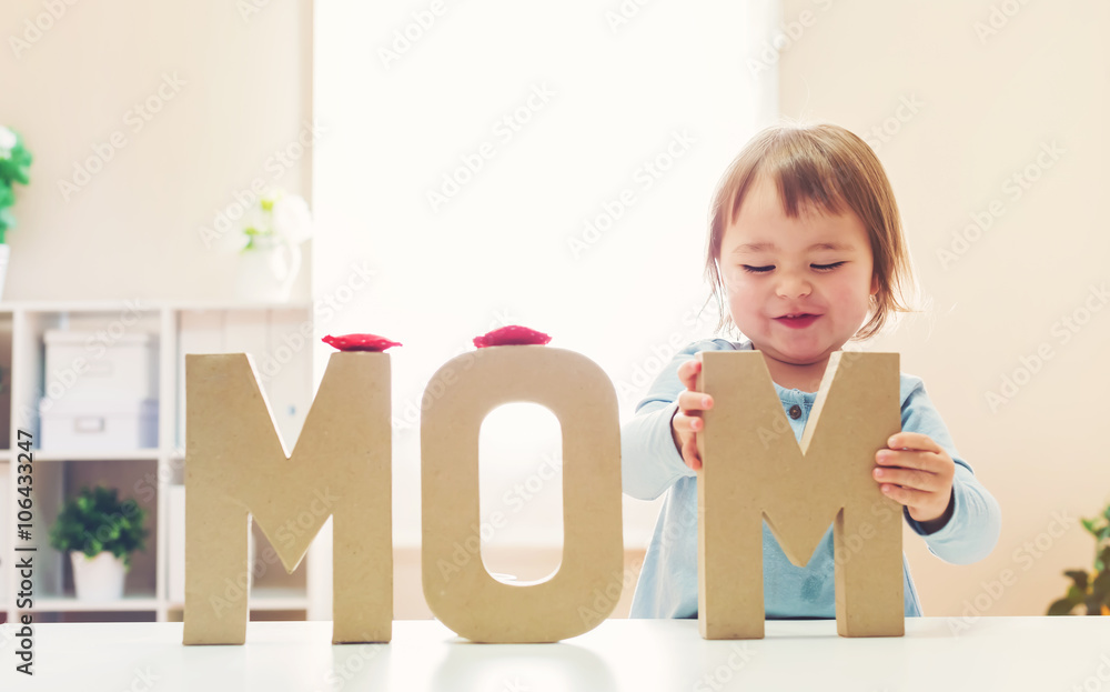 Toddler girl celebrating Mothers Day