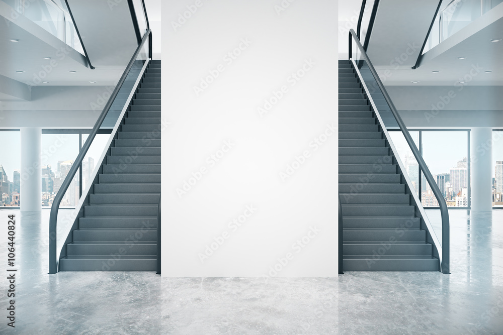 Blank wall and stairs