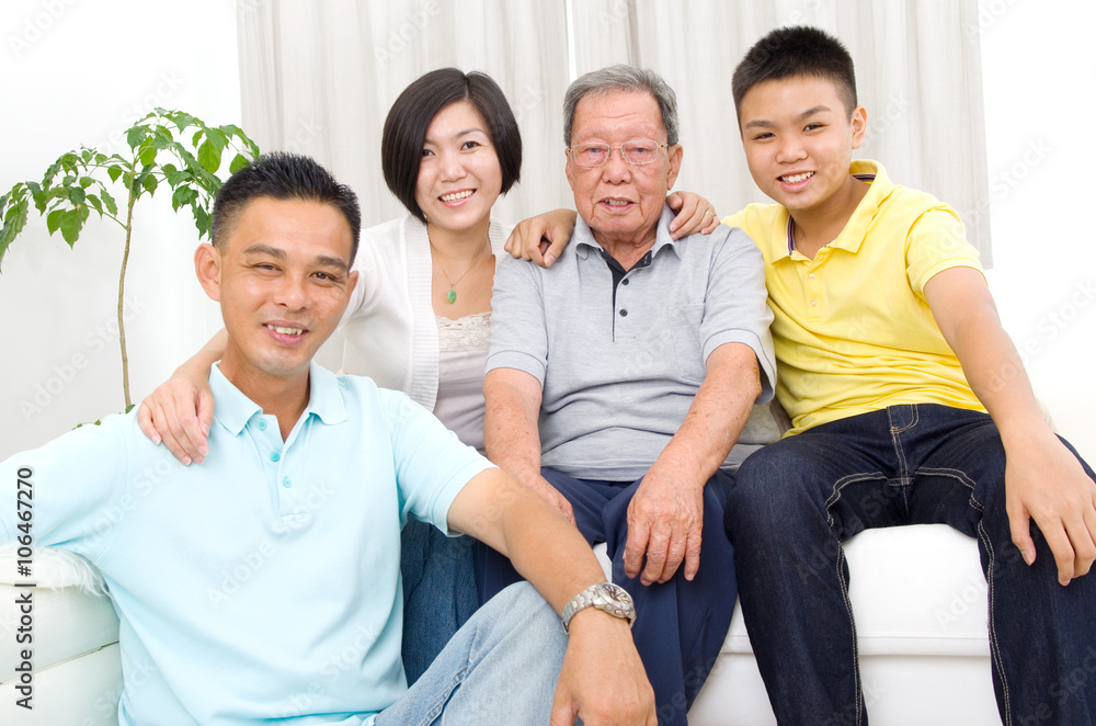 asian 3 generations family