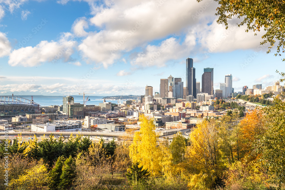 cityscape and skyline of seattle