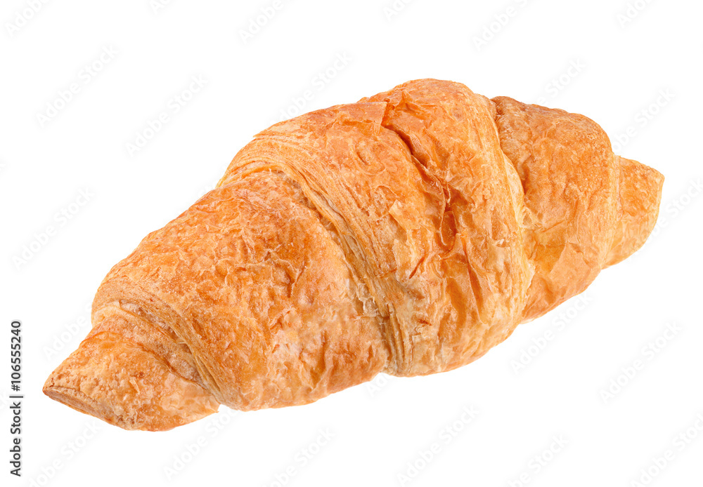 Croissant snack on white