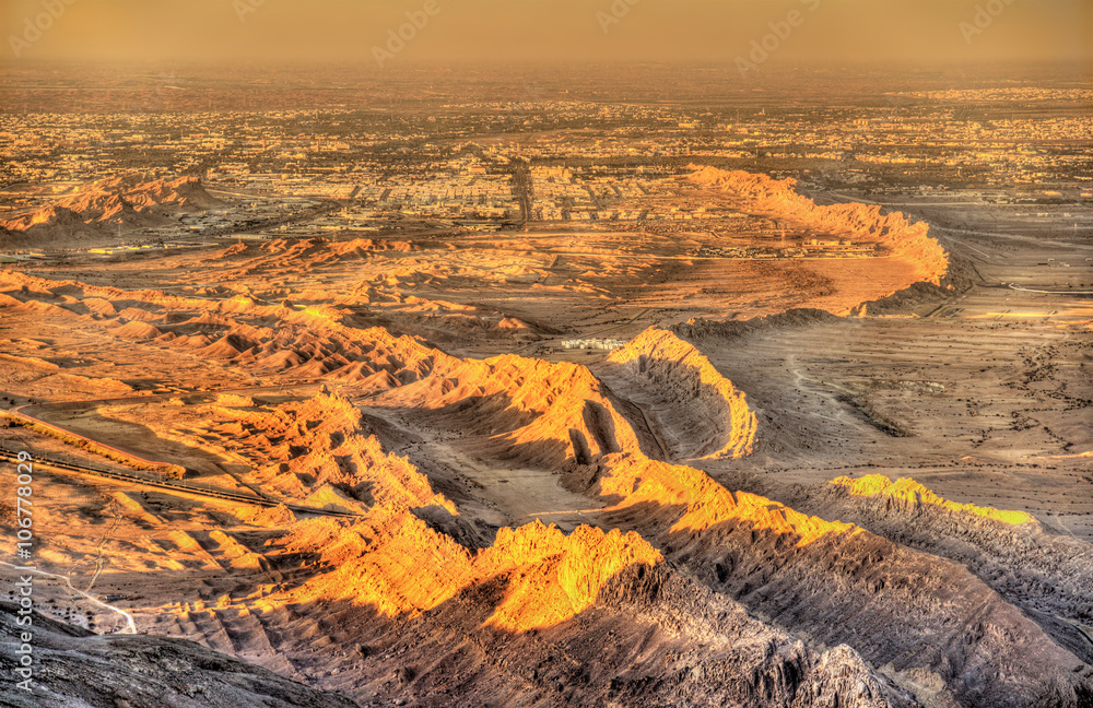 View of Al Ain from Jebel Hafeet mountain - UAE