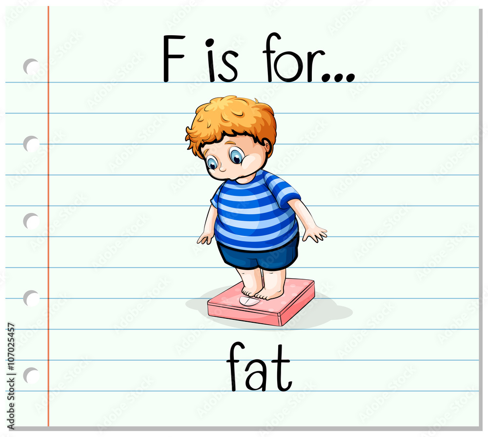  Flashcard letter F is for fat