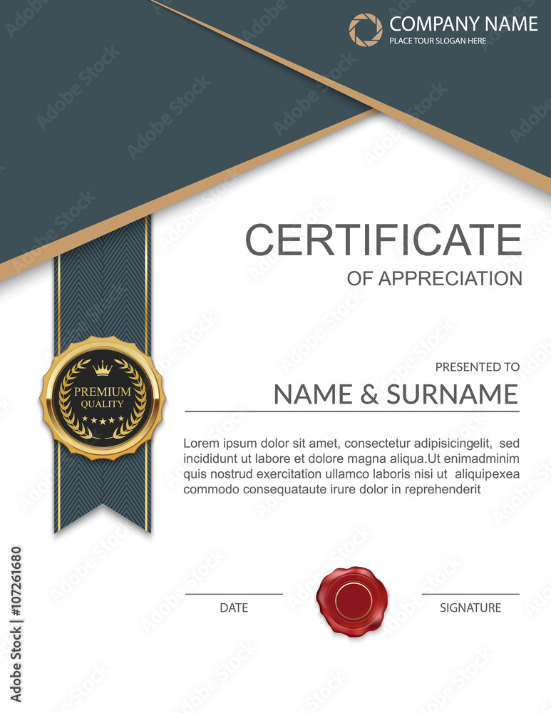 Vector certificate template.