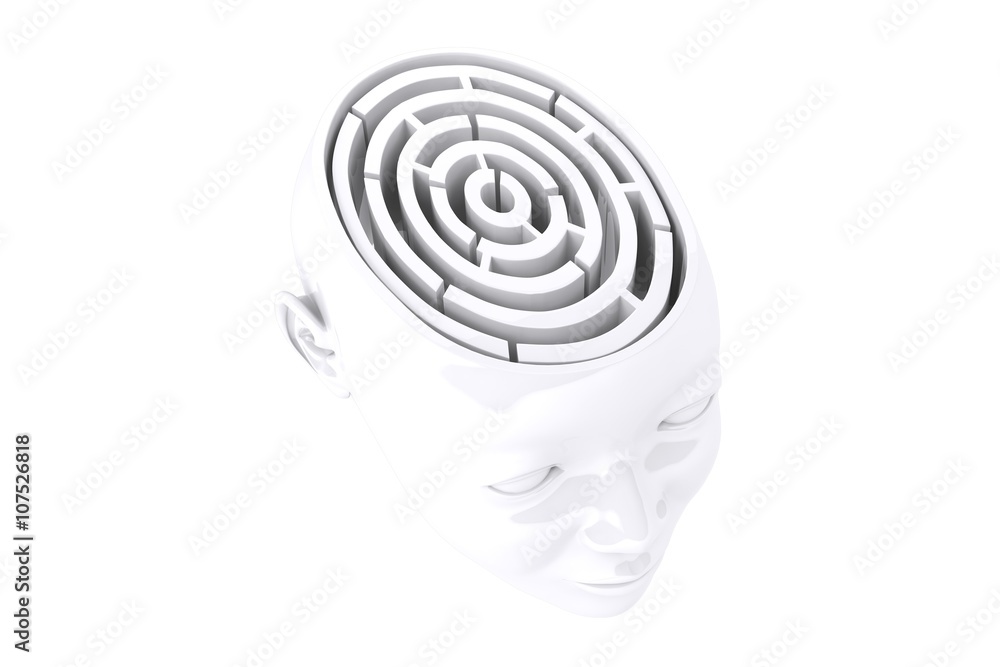 Composite image of maze as brain