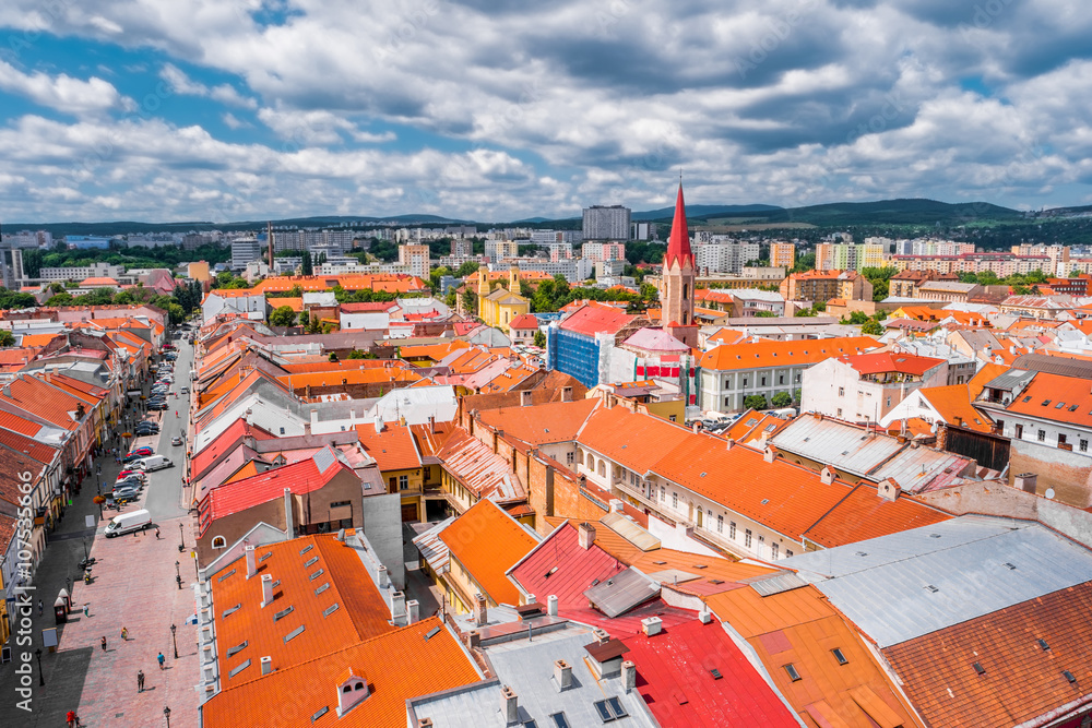 view on roofs in Kosice from St. Elisabeth cathedral