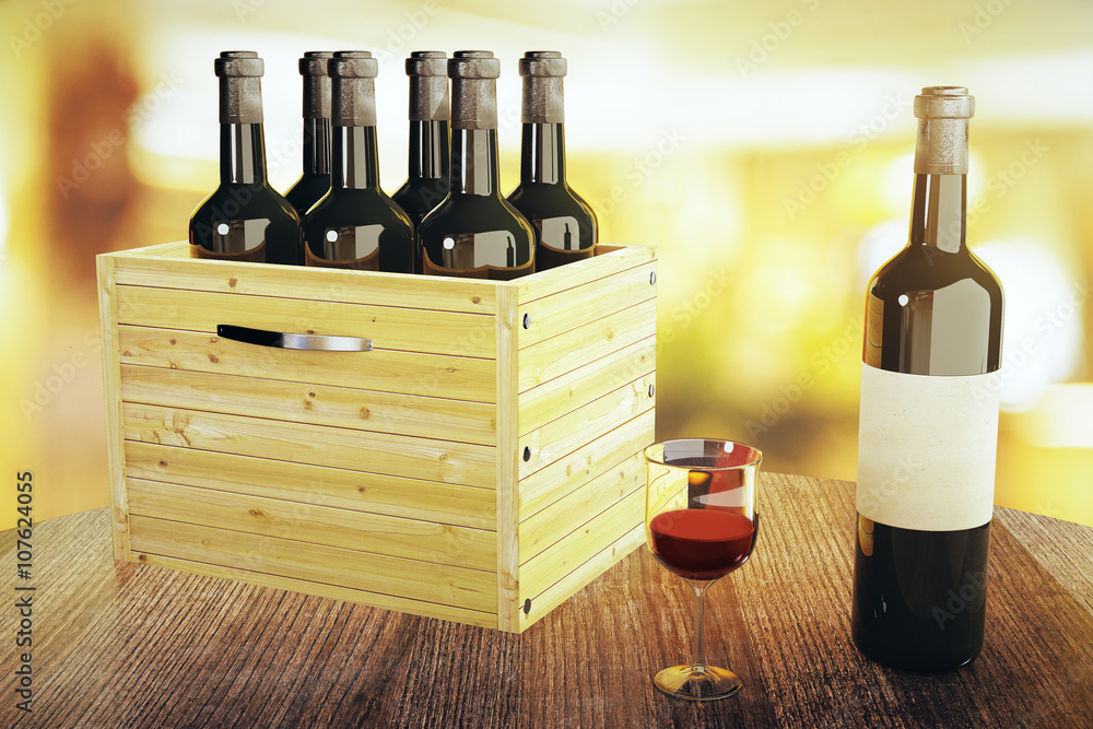 Box of wine bottles