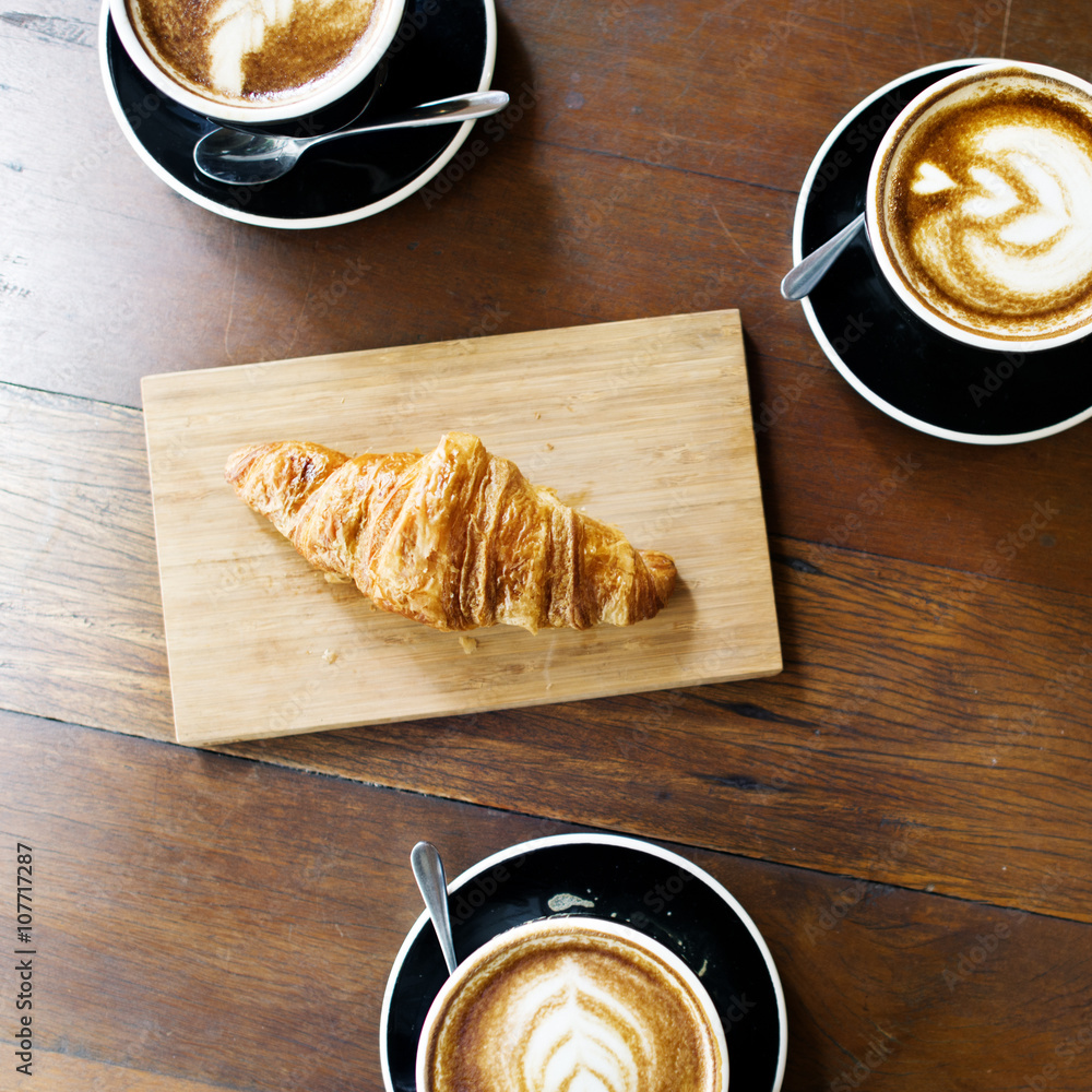 Coffee Croissant Braekfast Refreshness Concept