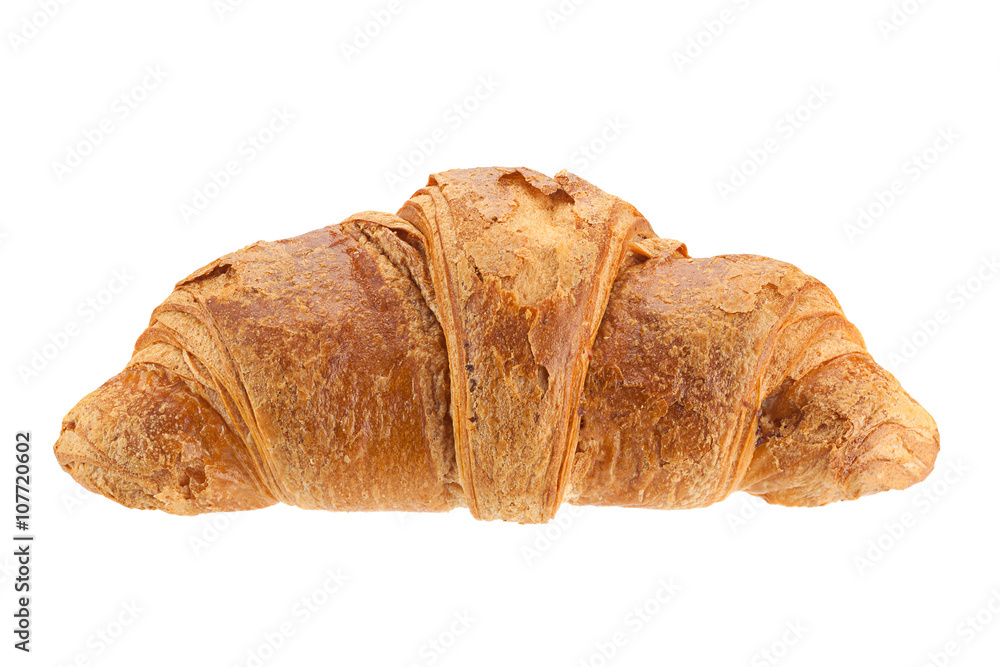 Croissant snack on white