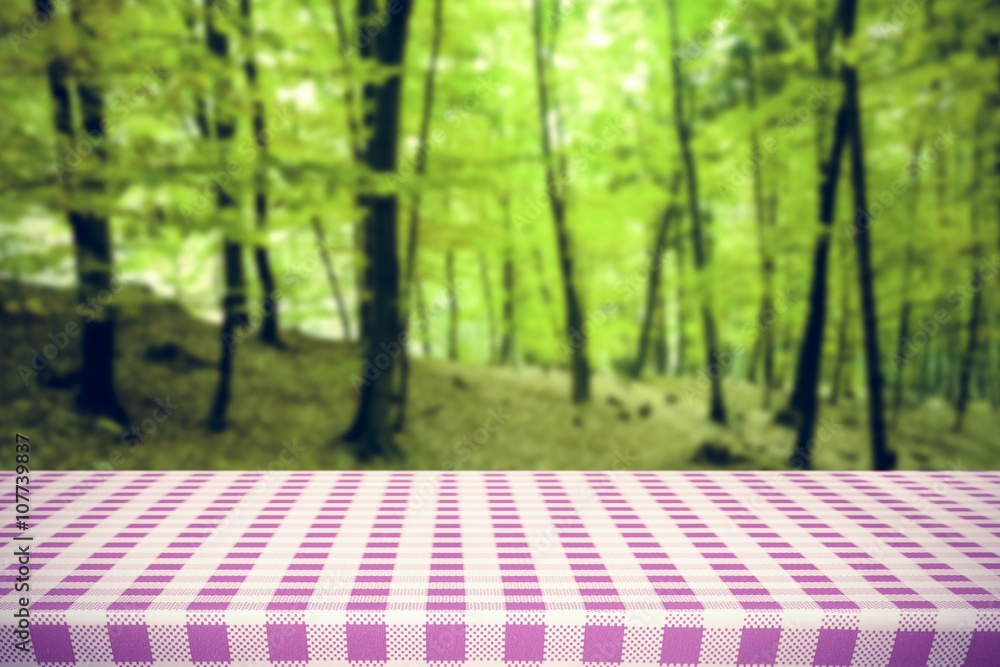 Composite image of pink and white tablecloth