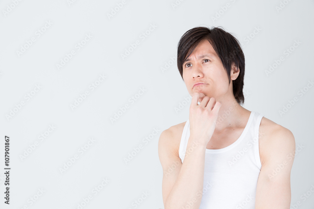 young asian man beauty image isolated on white background