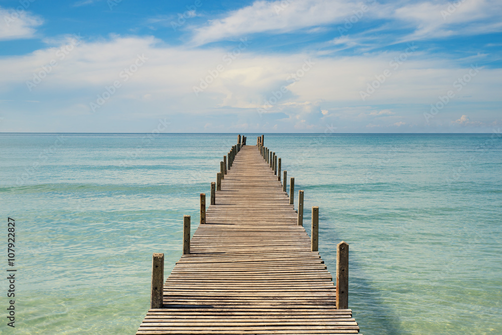 Summer, Travel, Vacation and Holiday concept - Wooden pier in Ph