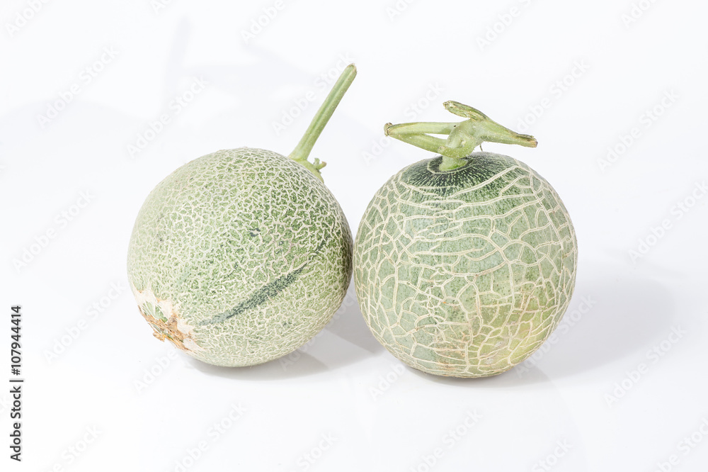 Cantaloupe (Muskmelon) isolated on white background