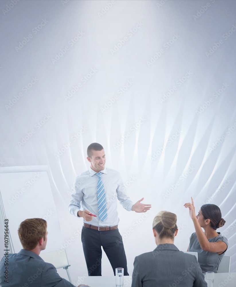 Composite image of business team interacting