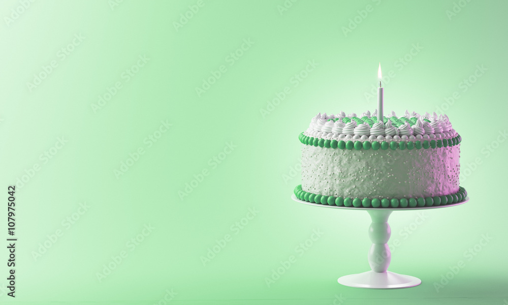 Torta verde con panna e meringhe compleanno