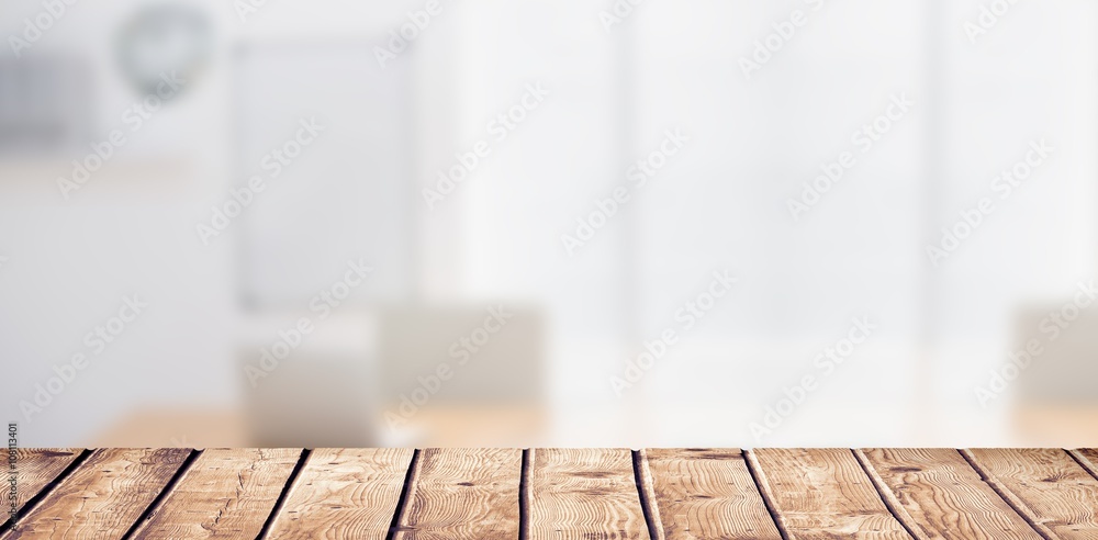 Composite image of wooden table