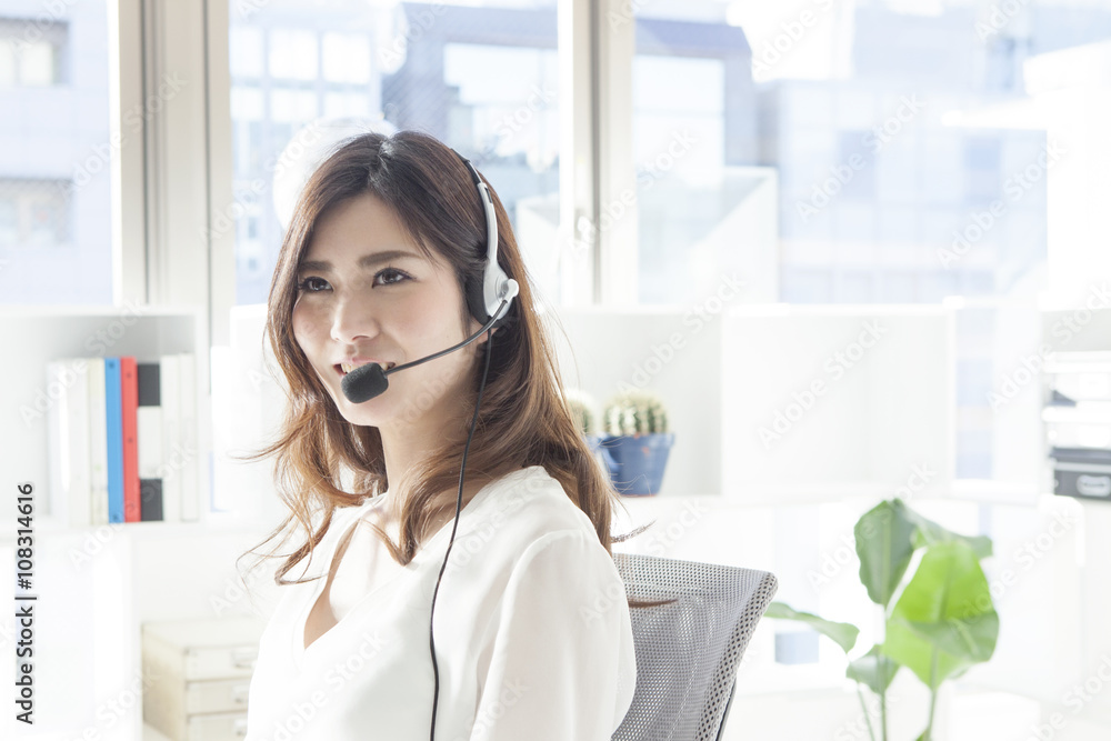 Telephone marketing, operator, woman