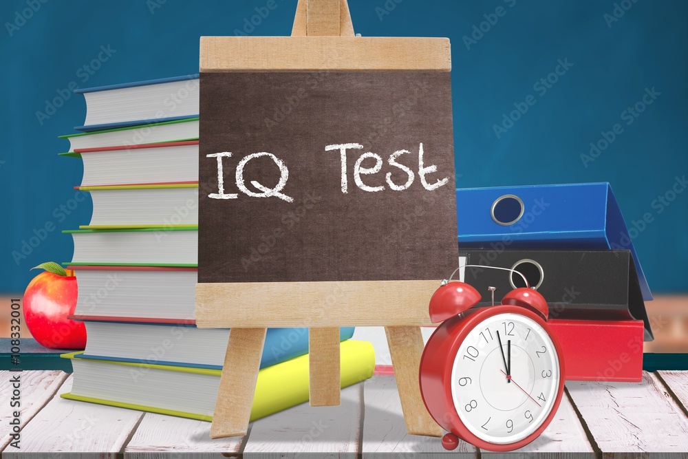 Composite image of word iq test