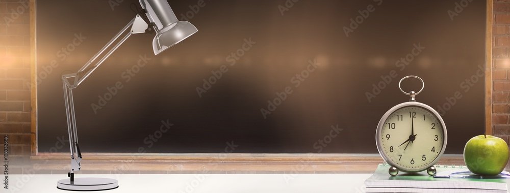 Composite image of desk