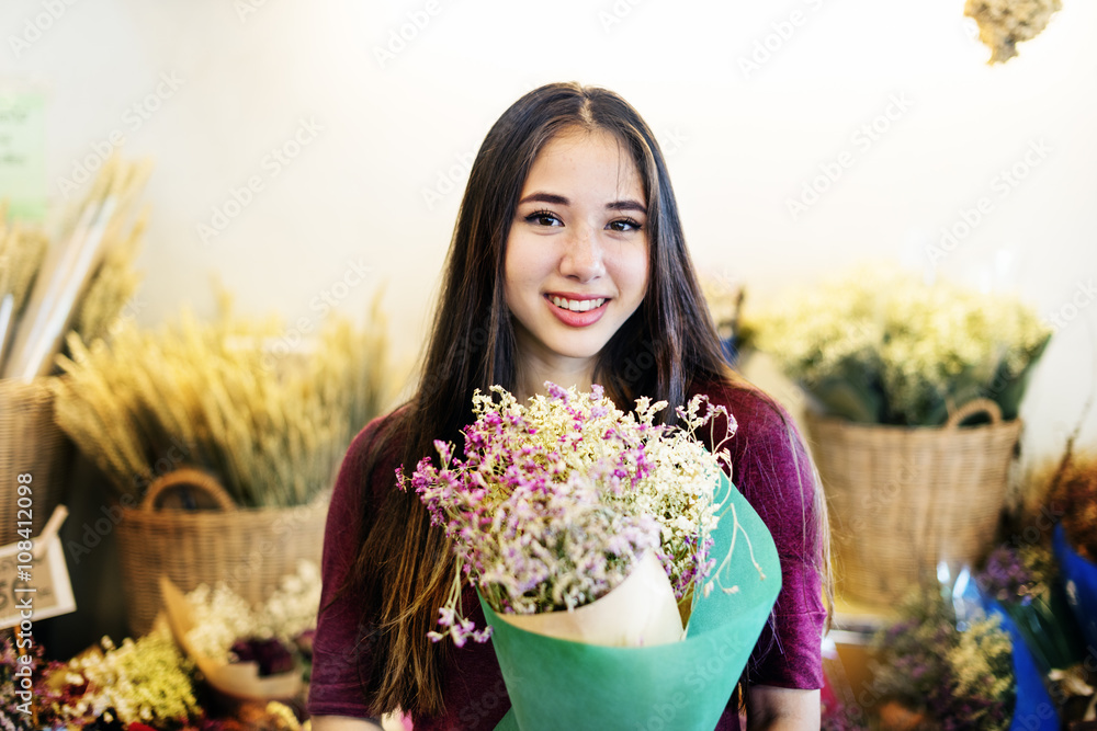 花束鲜花礼物幸福快乐概念