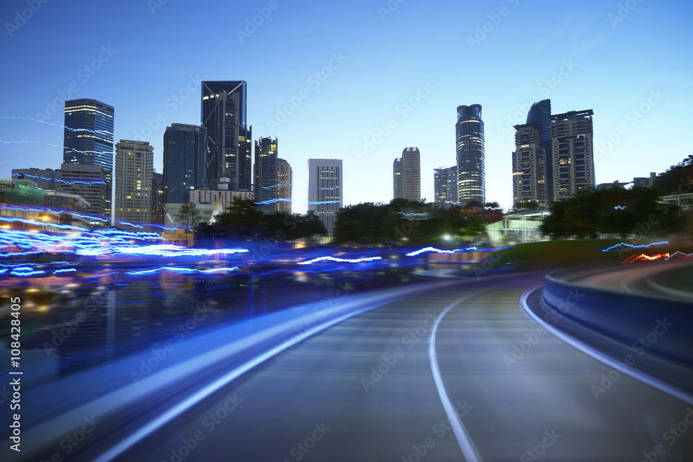 moving forward motion blur background,night scene