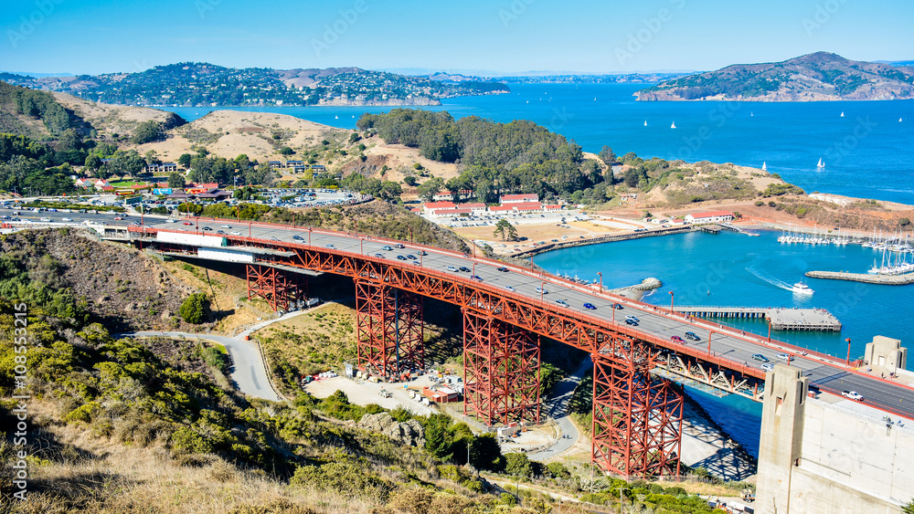 Northern Approach to Golden Gate Bridge - Sausalito, CA