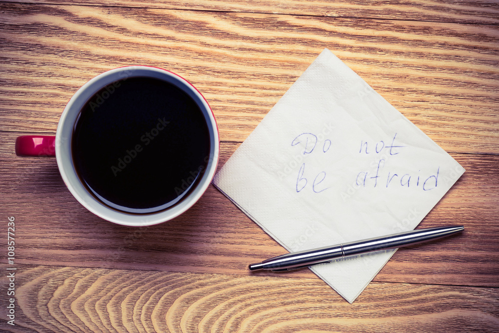 Romantic message written on napkin