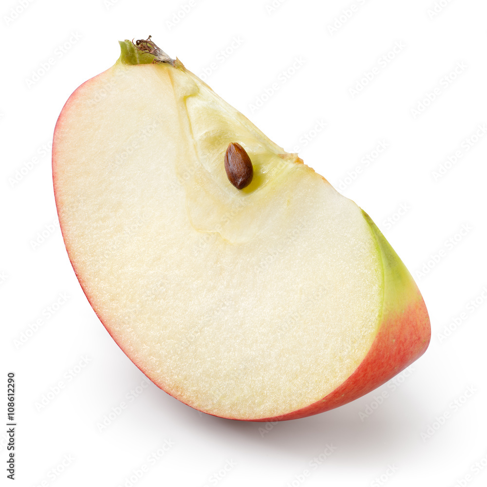 Red apple. Piece isolated on white. With clipping path.