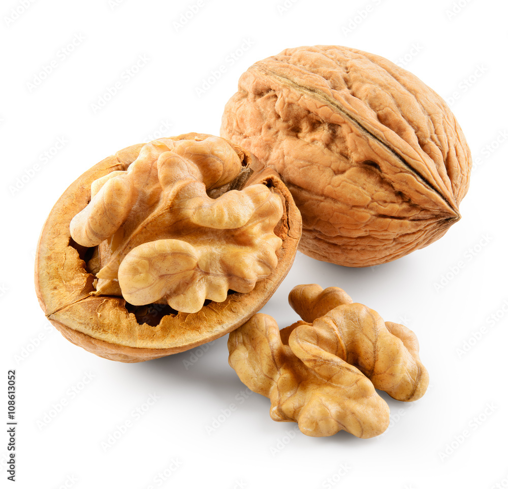 Walnut isolated on white background. With clipping path.