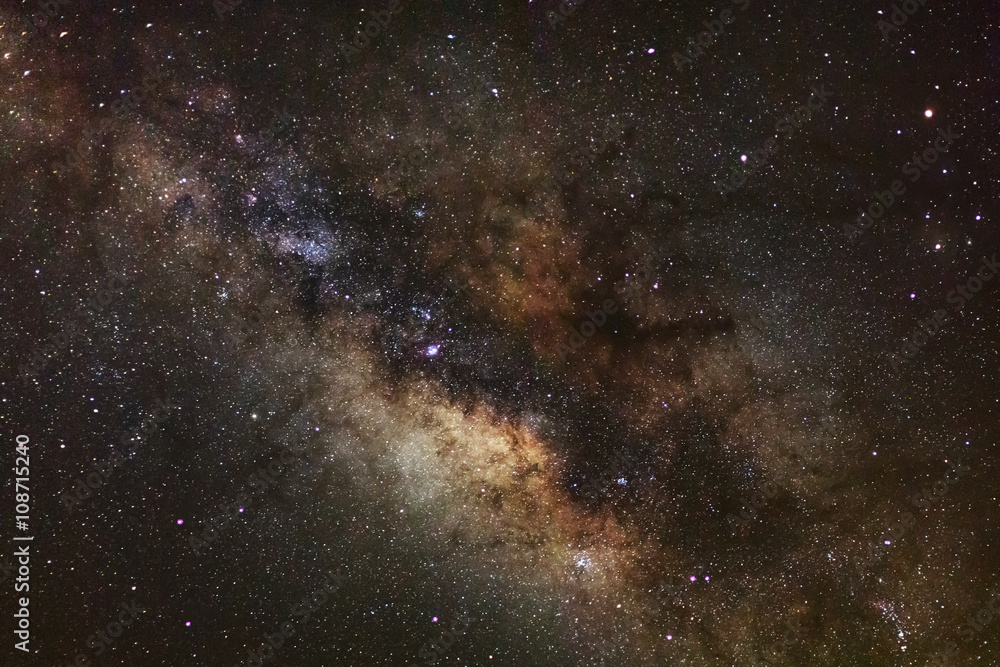 Core of Milky Way. Galactic center of the milky way, Long exposu