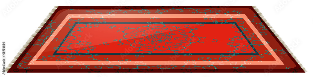 Red mat with plain design