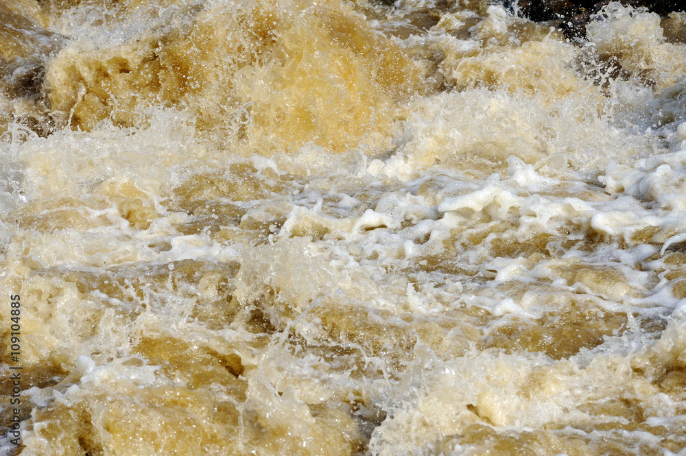 River Flood Water with white foam