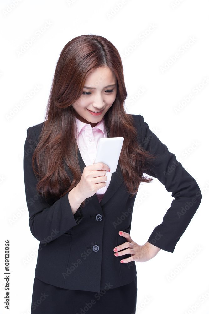 businesswoman smile using  the phone