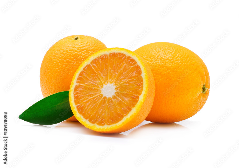 Orange fruit isolated on white background