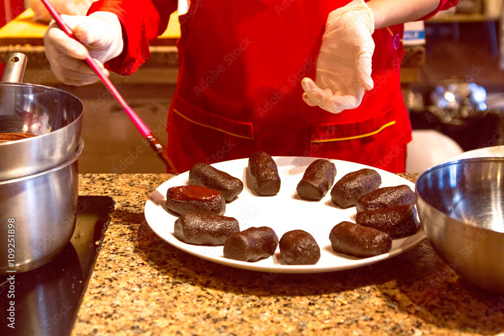 production of homemade cakes from cookies and butter