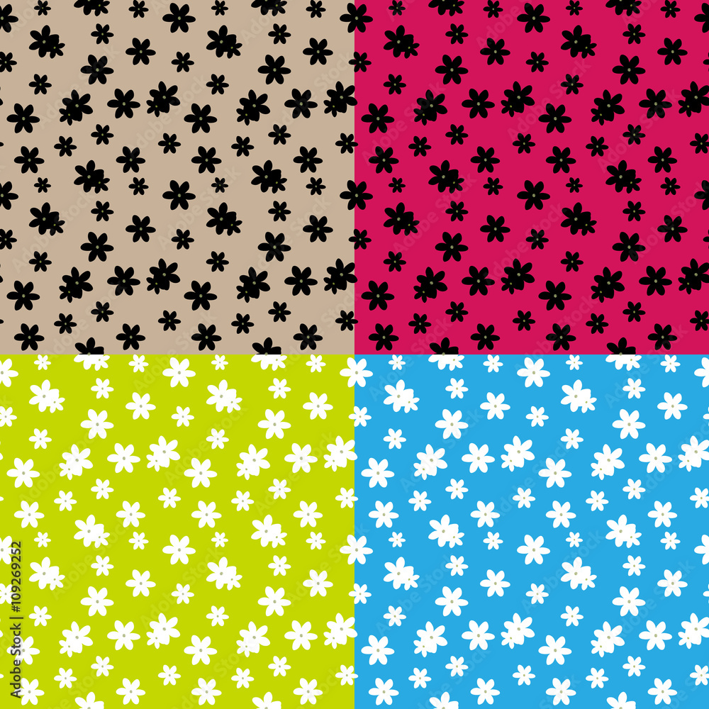 Abstract Simple Flower Seamless Pattern Background