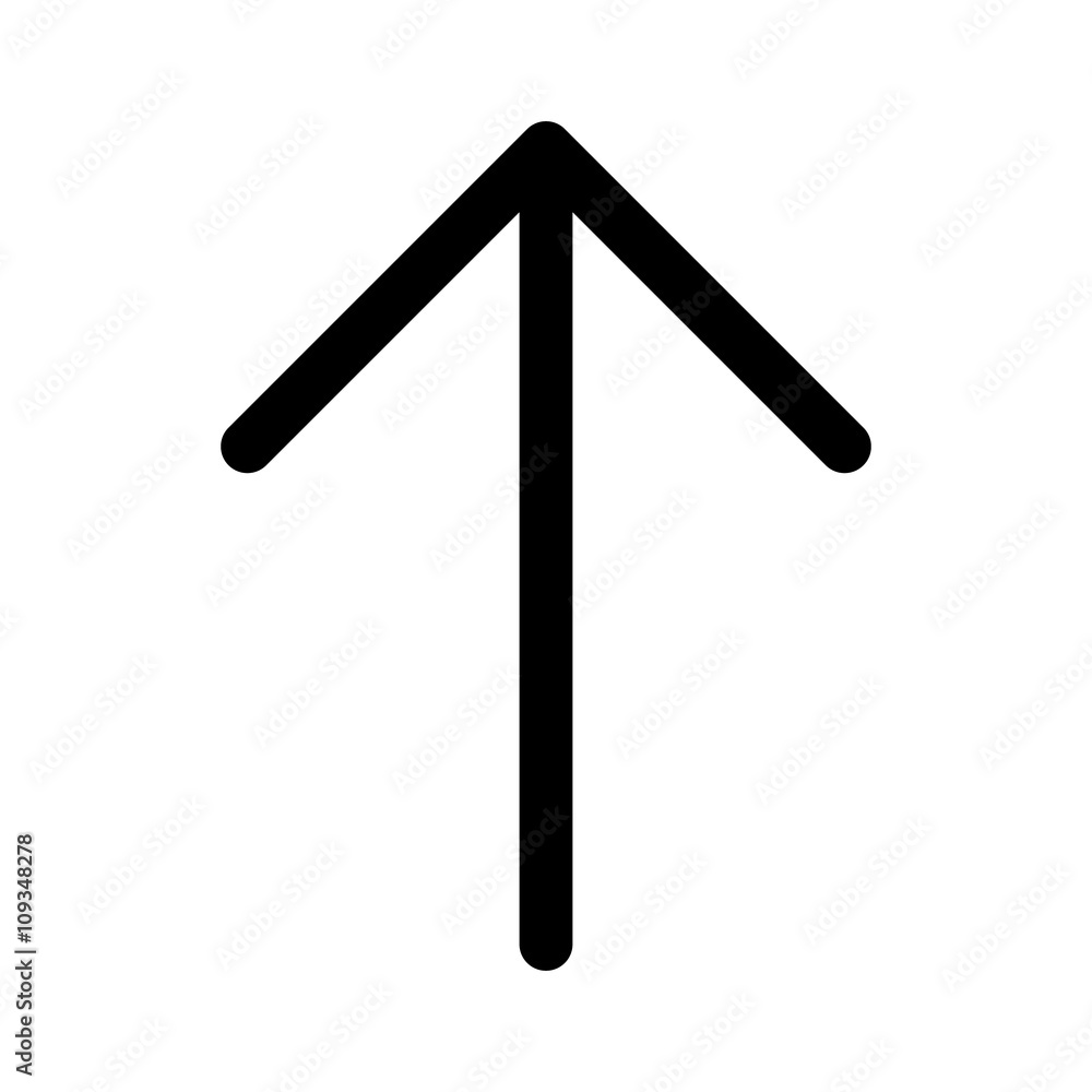 Up arrow or up directional arrow line art icon for apps and websites 