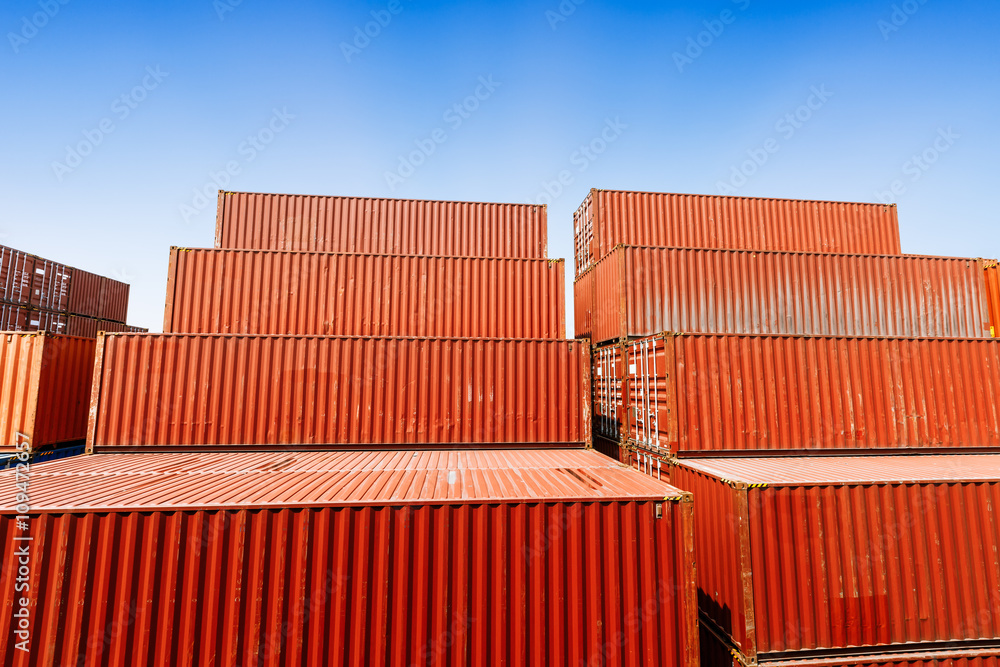 industrial port with containers