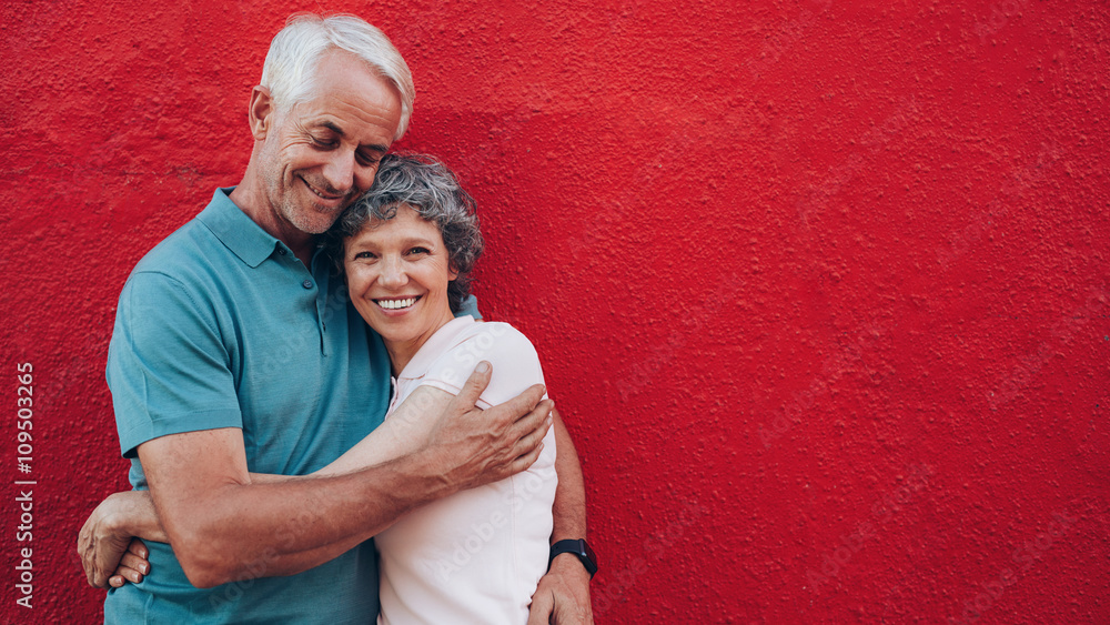 Affectionate mature couple embracing each other