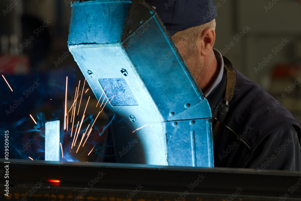 metalworker at work in his workshop